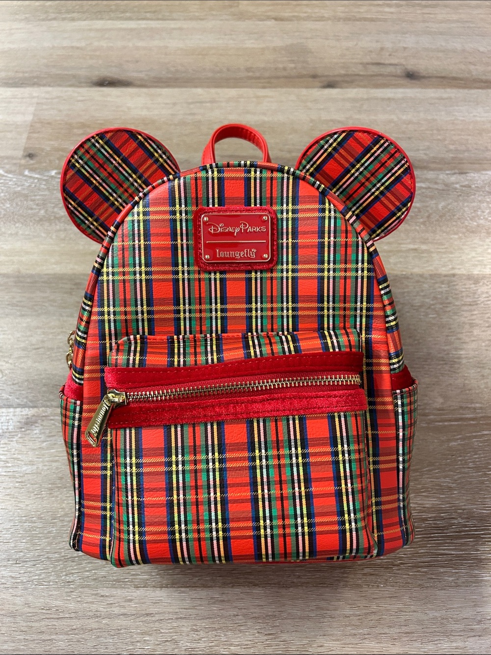 Loungefly Disney Parks Plaid Christmas Mini-Backpack